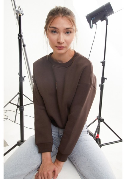 3 Iplik Ayıcık Nakışlı Bisiklet Yaka Sweatshirt modelleri