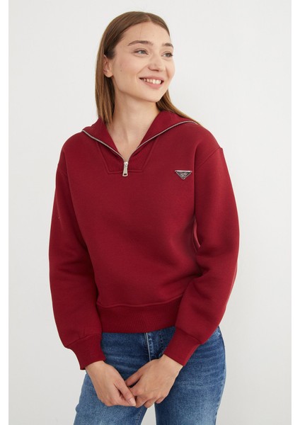 3 Iplik Üçgen Metal Armalı Sweatshirt