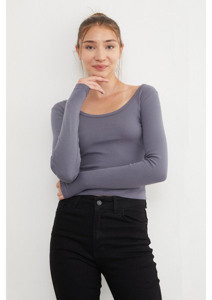 Basic U Yaka Modal Bluz fırsatları