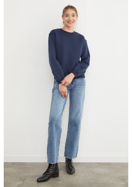 3 Iplik Basic Bisiklet Yaka Sweatshirt modelleri