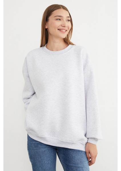 3 Iplik Basic Oversize Sweatshirt