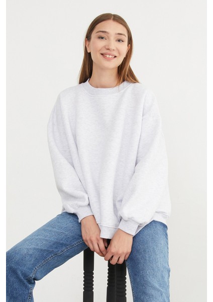 3 Iplik Basic Oversize Sweatshirt