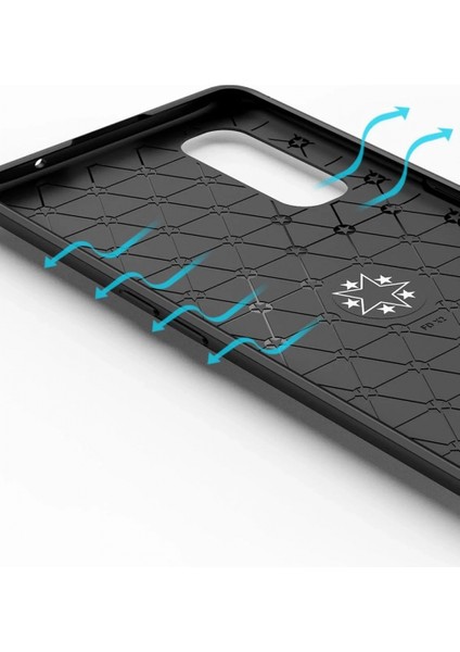 Oppo Find X2 Kılıf Range Yüzüklü Silikon - Siyah-Kırmızı