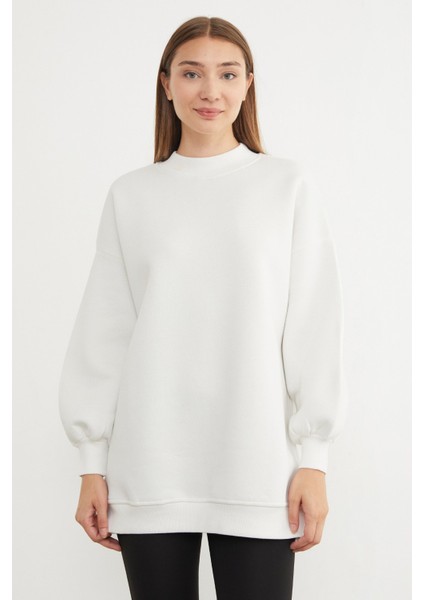 3 Iplik Basic Bisiklet Yaka Oversize Sweatshirt modelleri