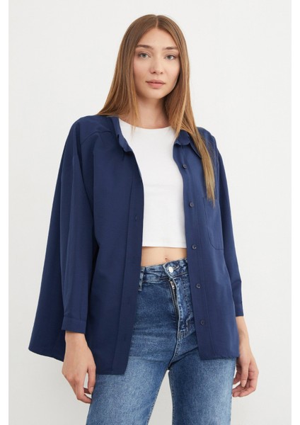 Basic Tek Cepli Oversize Gömlek modelleri