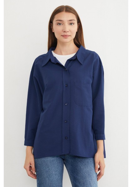 Basic Tek Cepli Oversize Gömlek