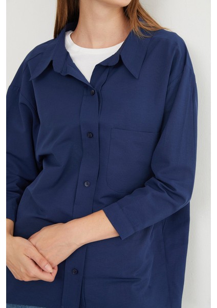 Basic Tek Cepli Oversize Gömlek