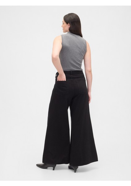 Kadın Siyah Washwell Wide Leg Pantolon modelleri