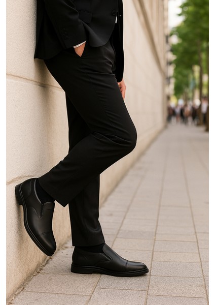 GR0378 Iç Dış Hakiki Deri Poli Taban Burun Dikiş Detaylı Erkek Günlük Klasik Ayakkabı