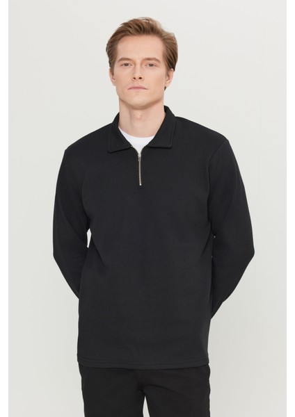 Pamuklu Standart Fit Normal Kesim Polo Yaka Sweatshirt modelleri