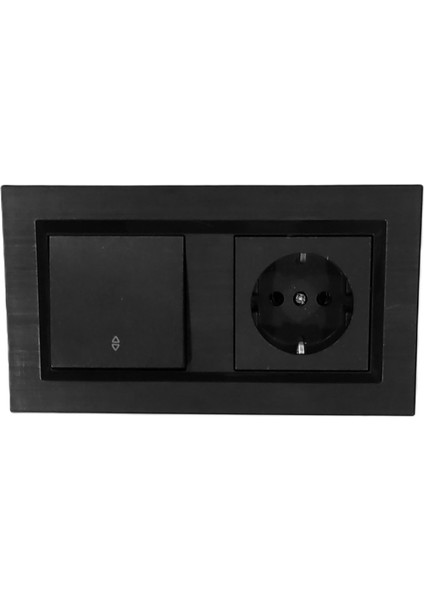 Quantum Siyah Vaviyen+Topraklı Priz 2'li Set (Ovivo)