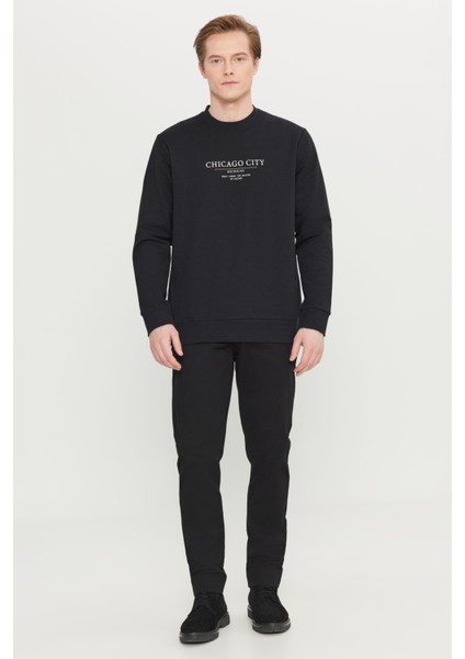 Pamuklu Standart Fit Normal Kesim Bisiklet Yaka Sweatshirt fiyatları