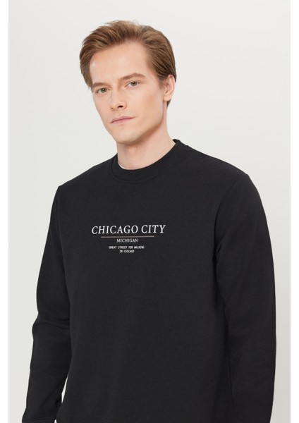 Pamuklu Standart Fit Normal Kesim Bisiklet Yaka Sweatshirt fırsatları