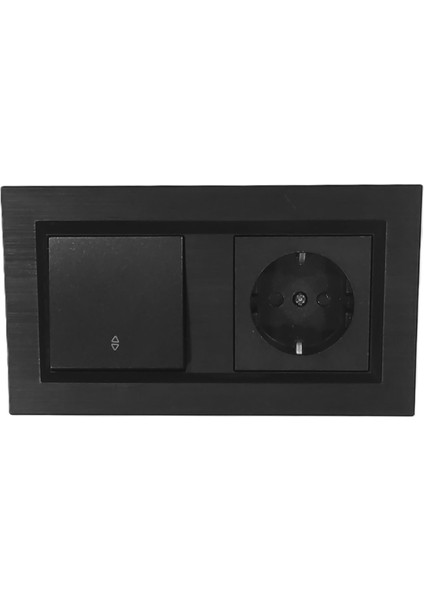 Ovivo Quantum Siyah Vaviyen+Çocuk Korumalı Topraklı Priz 2'li Set