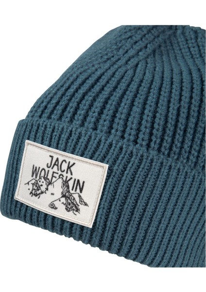 Badge Beanie Unisex Mavi Bere modelleri