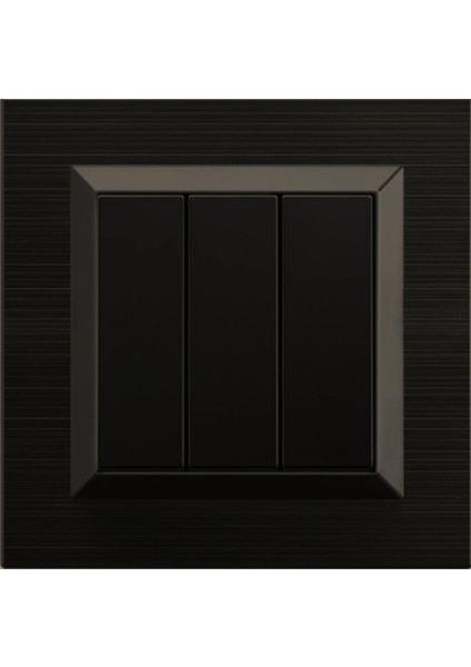 Quantum Siyah 3'lü Anahtar (Ovivo) Çerçeve Dahildir