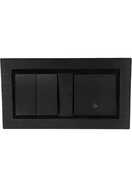 Ovivo Quantum Siyah Komütatör (Ikili Anahtar)+Zil Anahtarı Light (Kapı 0tomatiği) 2'li Set