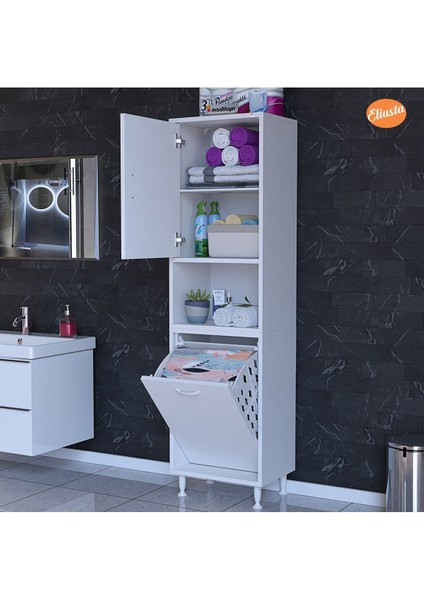 Mutfak Dolabı Tek Kapaklı Raflı Kirli Camasır Dolabı Banyo Dolabi Çok Amaçlı Dolap