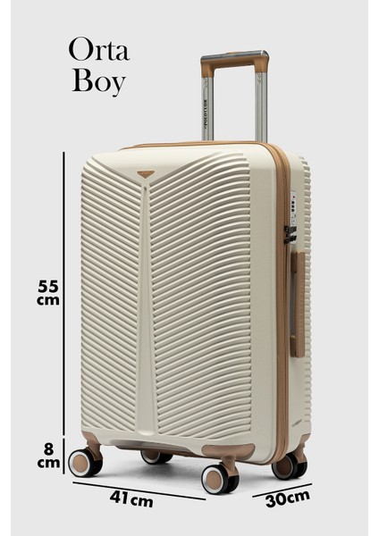 My-Pp 2'li Bilbao Orta&küçük Polipropilen Süper Esnek Kırılmaz Tekerlekli Valiz Bavul Seyahat