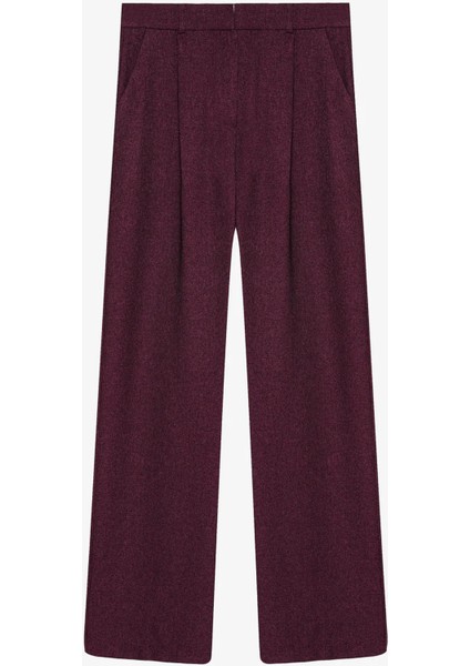 Bol Paça Palazzo Kumaş Mürdüm Kadın Pantolon 71073 modelleri