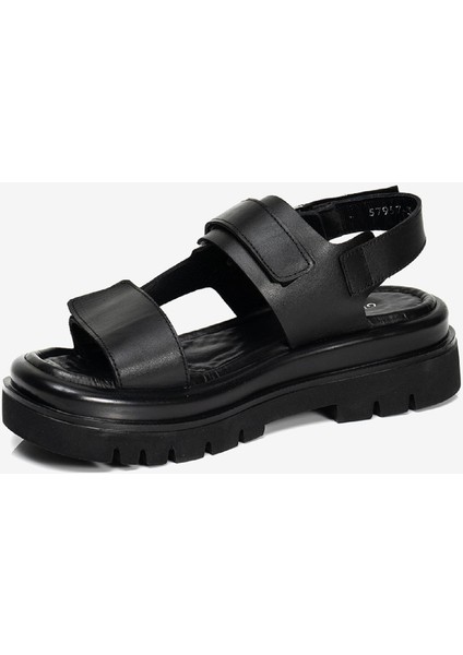 Kadın Siyah Hakiki Deri Sandalet 3Y2TS57957
