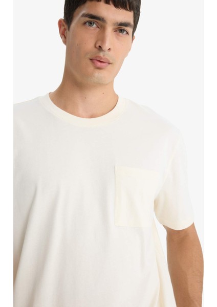 Bisiklet Yaka Penye Kısa Kollu Tişört F9767AX25SM fırsatları