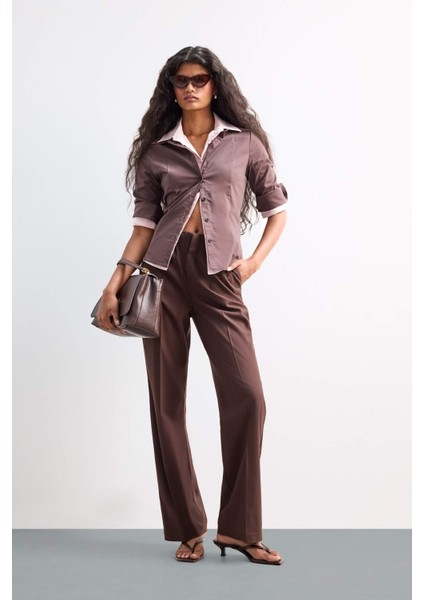 Fitted Poplin Uzun Kollu Gömlek F9434AX25AU fiyatları