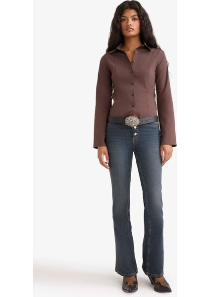 Fitted Poplin Uzun Kollu Gömlek F9434AX25AU indirimleri