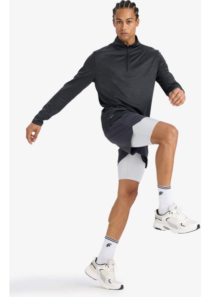 Fit Slim Fit Dar Kesim Sporcu İçi Taytlı Kısa Paça Şort E9365AX25AU