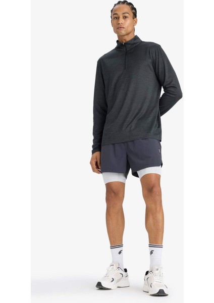 Fit Slim Fit Dar Kesim Sporcu İçi Taytlı Kısa Paça Şort E9365AX25AU fiyatları