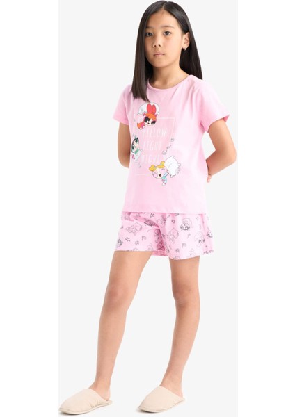 Kız Çocuk PowerPuff Girls Pijama Takımı Kısa Kollu Üst Şort F3136A825SM modelleri