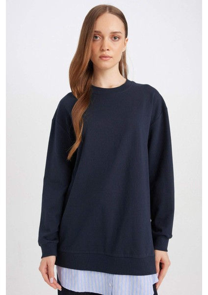 Regular Fit Bisiklet Yaka Sweatshirt Tunik