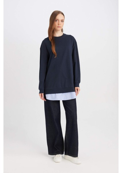 Regular Fit Bisiklet Yaka Sweatshirt Tunik fiyatları