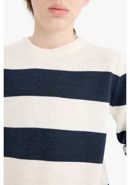 Erkek Çocuk Bisiklet Yaka Çizgili Triko Kazak C1710A825AU indirimleri