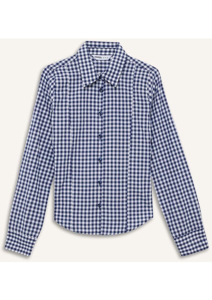 Coool Fitted Kareli Poplin Uzun Kollu Gömlek F9285AX25AU