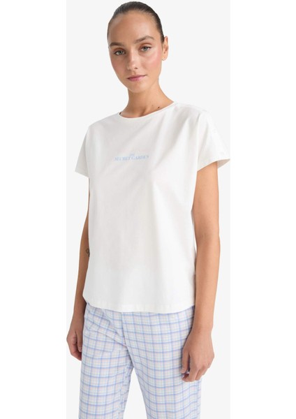 Pijama Takımı Regular Fit Kısa Kollu Üst Kareli Alt-Fall in Love F7546AX25AU modelleri