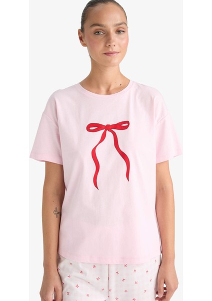 Pijama Takımı Regular Fit Kısa Kollu Üst Uzun Alt-Fall in Love F9909AX25AU modelleri