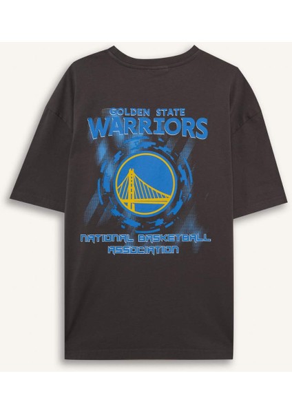 Fit NBA Golden State Warriors Boxy Fit Bisiklet Yaka Kısa Kollu Tişört F1080AX25AU
