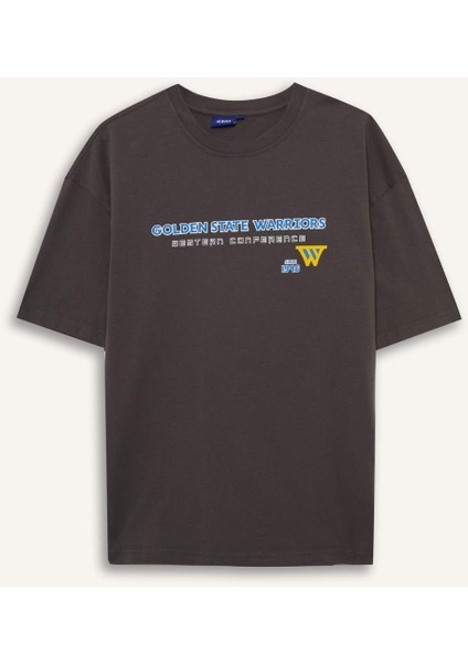 Fit NBA Golden State Warriors Boxy Fit Bisiklet Yaka Kısa Kollu Tişört F1080AX25AU modelleri