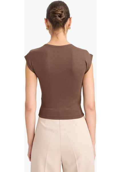 Slim Fit Dar Kesim Bisiklet Yaka Basic Düz Modal Kısa Kollu Tişört F0685AX25AU indirimleri