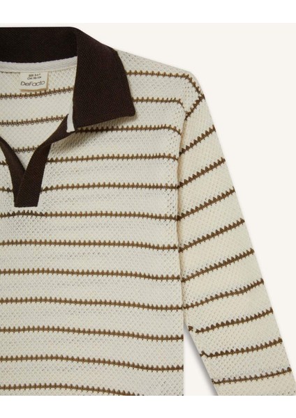 Erkek Bebek Gömlek Yaka Triko Görünümlü Çizgili Uzun Kollu Tişört G1961A525AU indirimleri