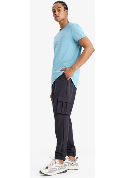 Fit Slim Fit Dar Kesim Kargo Cepli Dokuma Sporcu Jogger Eşofman Altı E9361AX25AU
