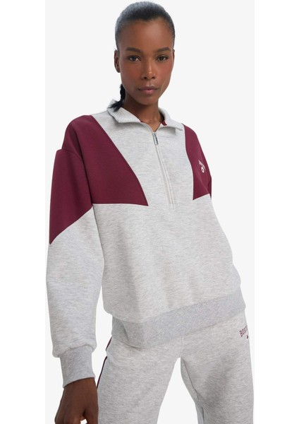 Fit NBA Boston Celtics Oversize Geniş Kalıp Yarım Fermuarlı Skuba Dalgıç Kumaş Sporcu Sweatshirt E8935AX25AU