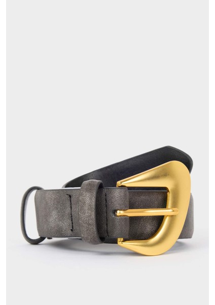 Kadın Büyük Toka Suni Deri Günlük Kemer F3272AXNS