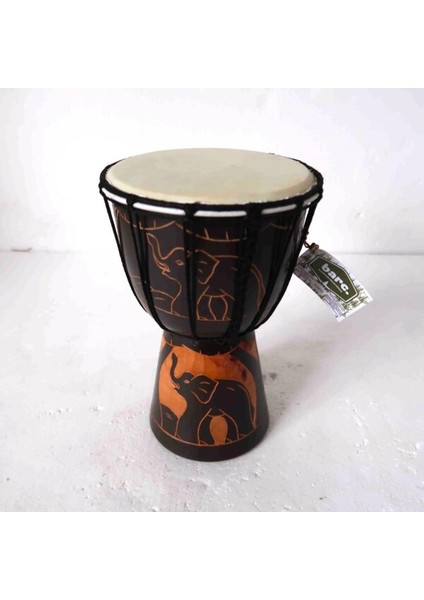 Ahşap Djembe Otantik Çalgı 008 25CM Mahonı Agacı Keçi Derisi fiyatları