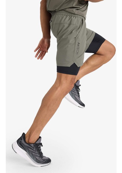 Fit Slim Fit Dar Kesim Sporcu İçi Taytlı Dokuma Şort F0010AX25AU modelleri