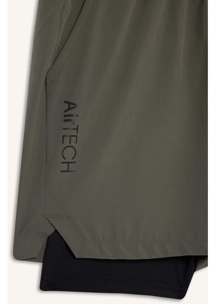 Fit Slim Fit Dar Kesim Sporcu İçi Taytlı Dokuma Şort F0010AX25AU