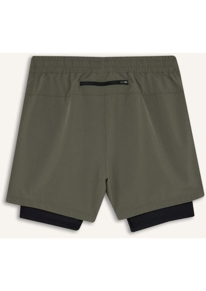 Fit Slim Fit Dar Kesim Sporcu İçi Taytlı Dokuma Şort F0010AX25AU