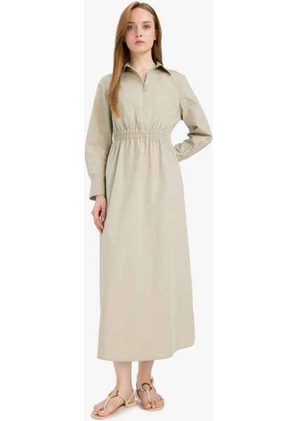 Regular Fit Gömlek Yaka Poplin Uzun Kollu Elbise F0322AX25AU modelleri