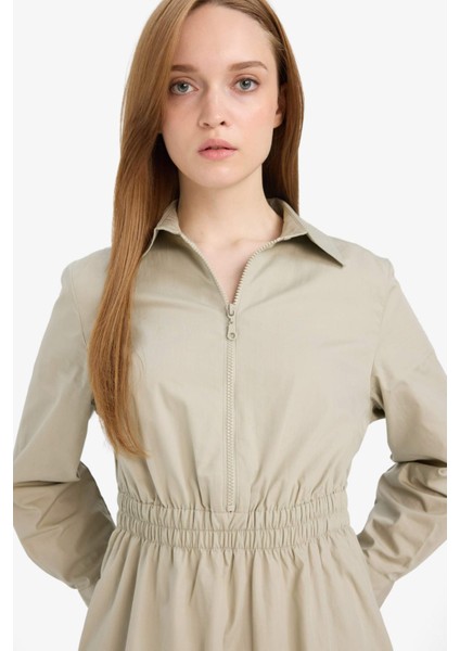 Regular Fit Gömlek Yaka Poplin Uzun Kollu Elbise F0322AX25AU indirimleri